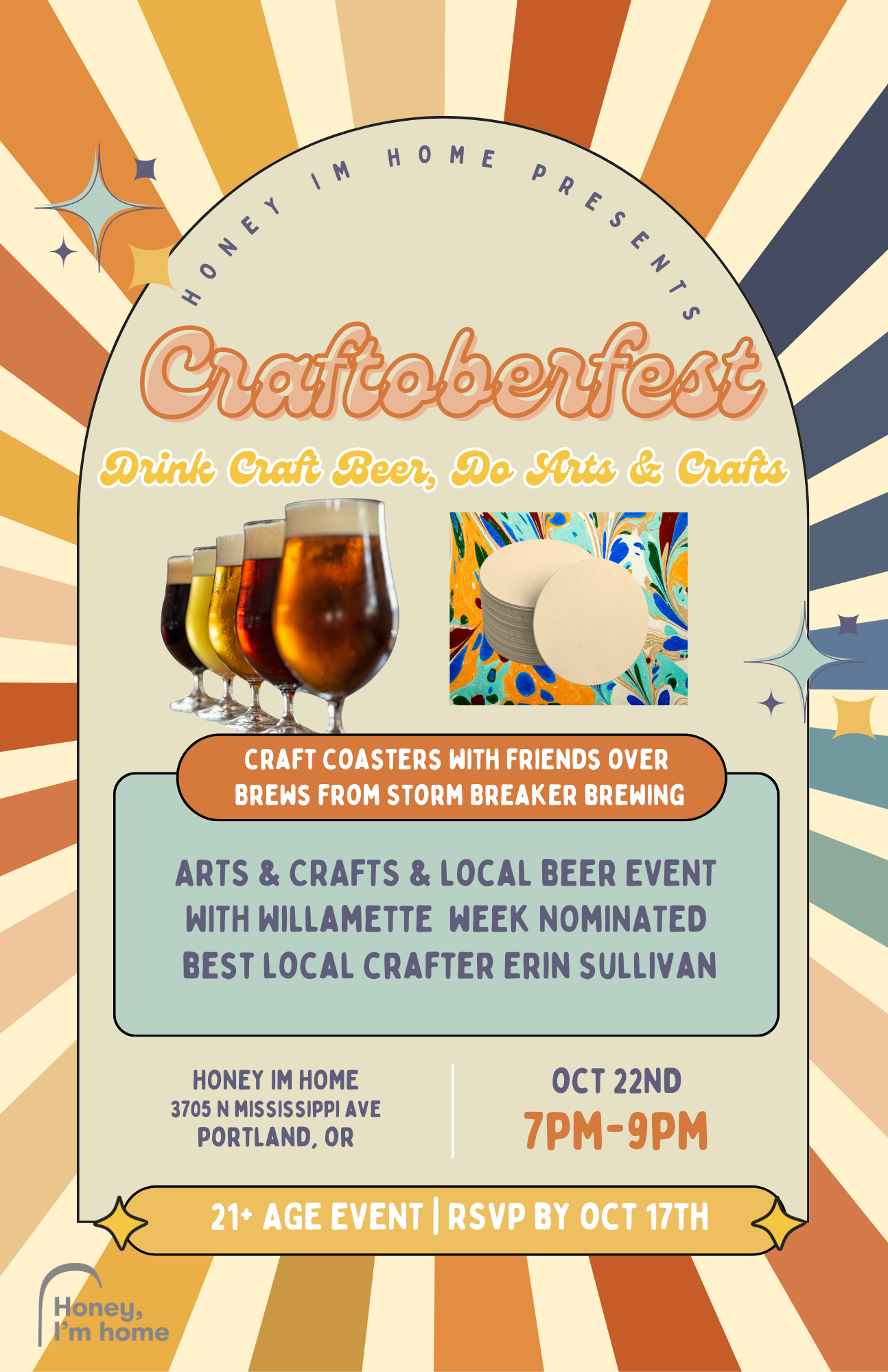 Craftoberfest: Drink Beer, Do Arts & Crafts! Coaster Making with Stormbreaker Brews
