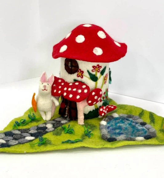 Magic Mushroom Felt Fairy House