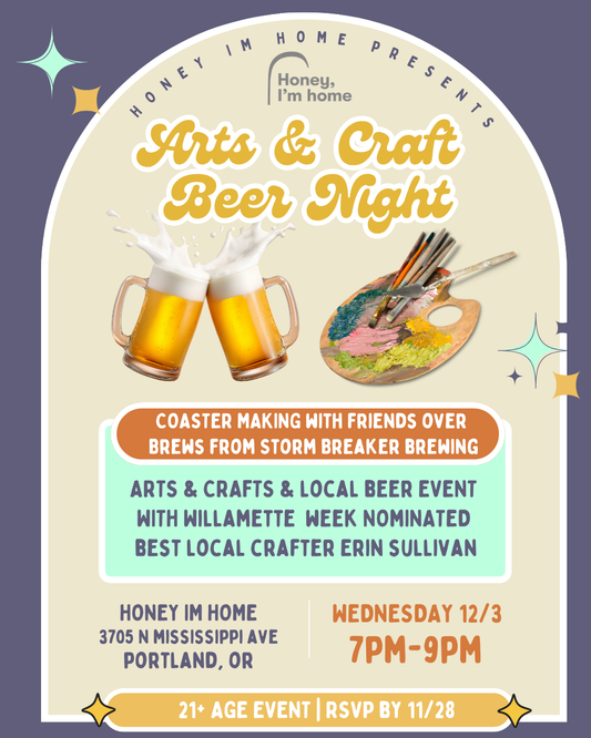 Arts & Craft Beer Night: Drink Beer, Do Arts & Crafts! Coaster Making with Stormbreaker Brews