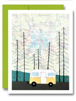 Oregon Map Art Card