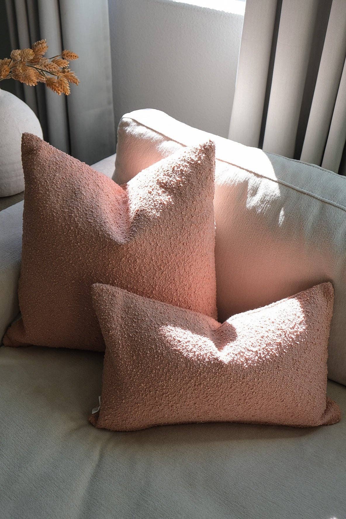 Boucle Pillow: Rose: 20" x 20"