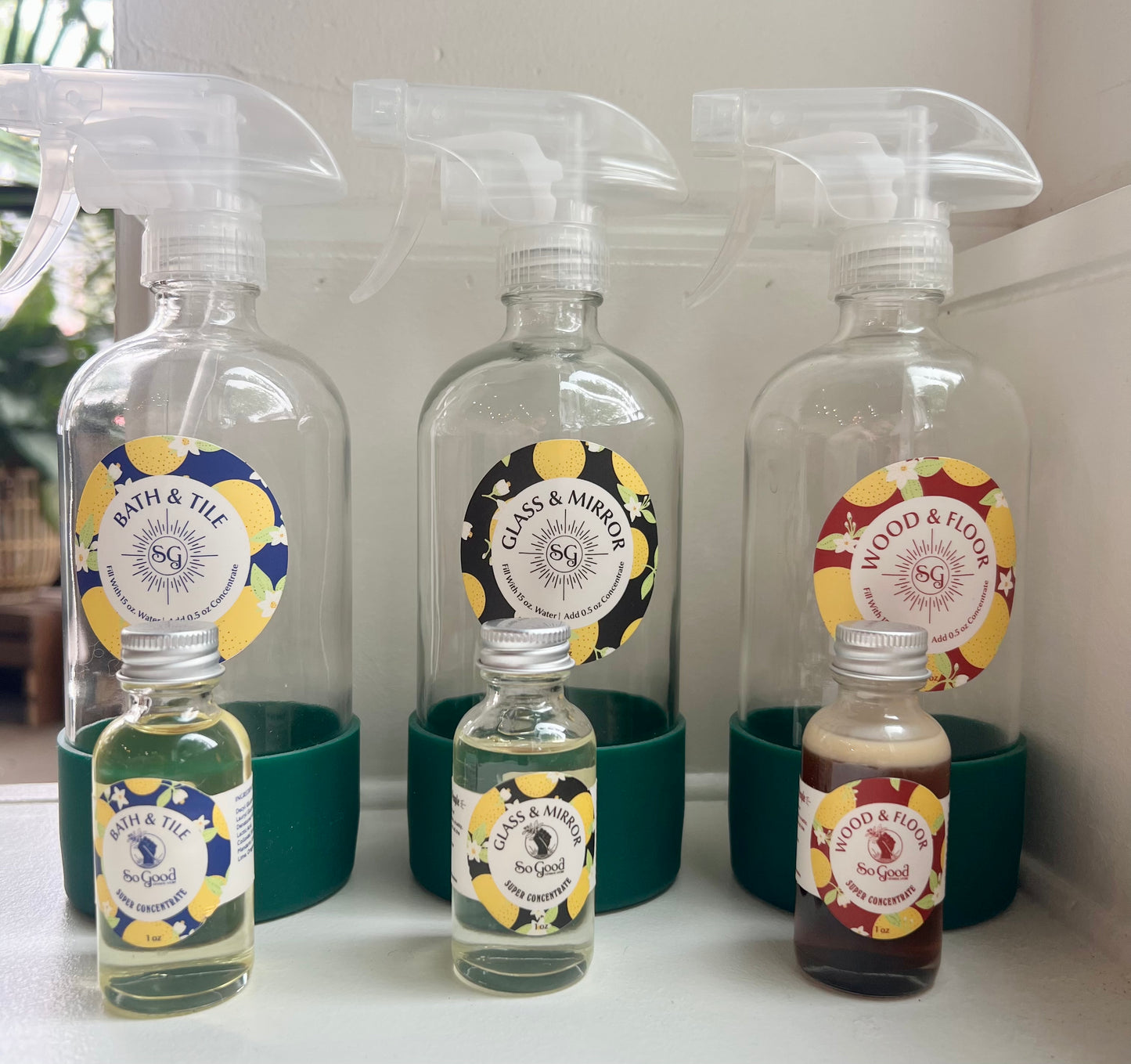 Cleaning Concentrate + Reusable Glass Spray Bottle