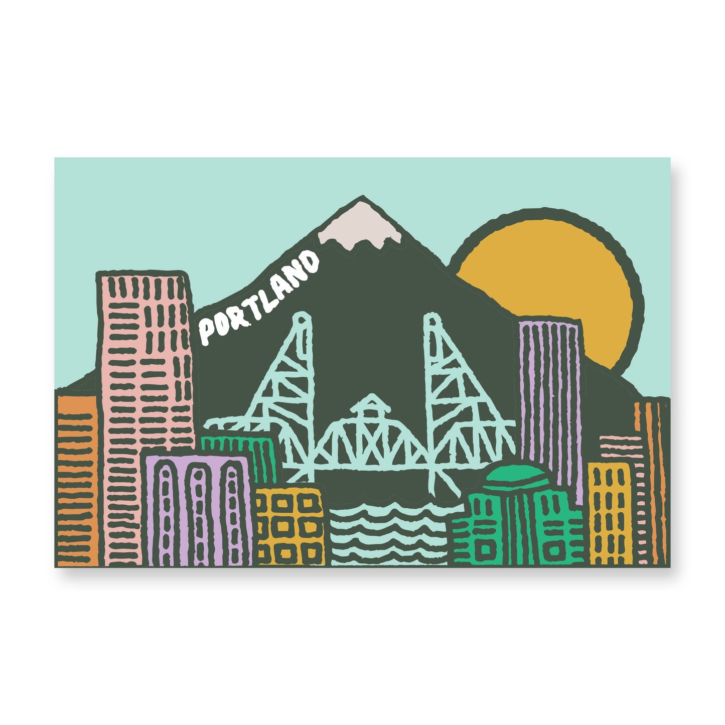 Portland Cityscape Postcard
