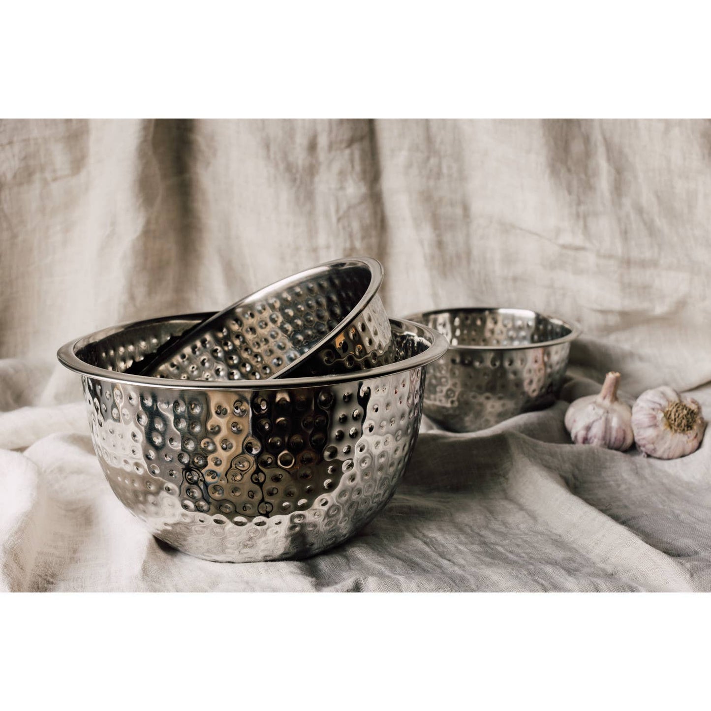 Hammered Steel Mixing Bowl: Large