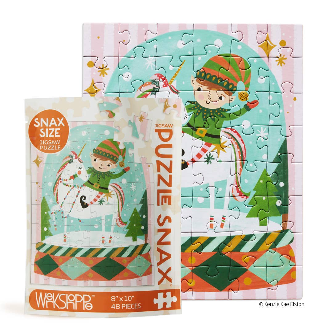 Magic Snow Globe | Christmas Gift | 48 Piece Kids Puzzle Snax